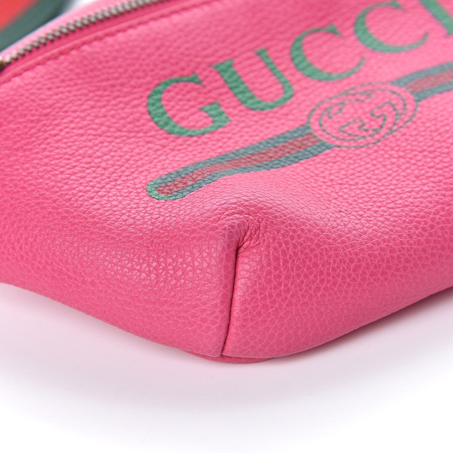 Grained Calfskin Small Logo Belt Bag Box Pink Green