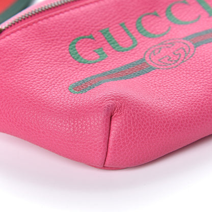 Gucci Grained Calfskin Small Logo Belt Bag Box Pink Green 10 of 11