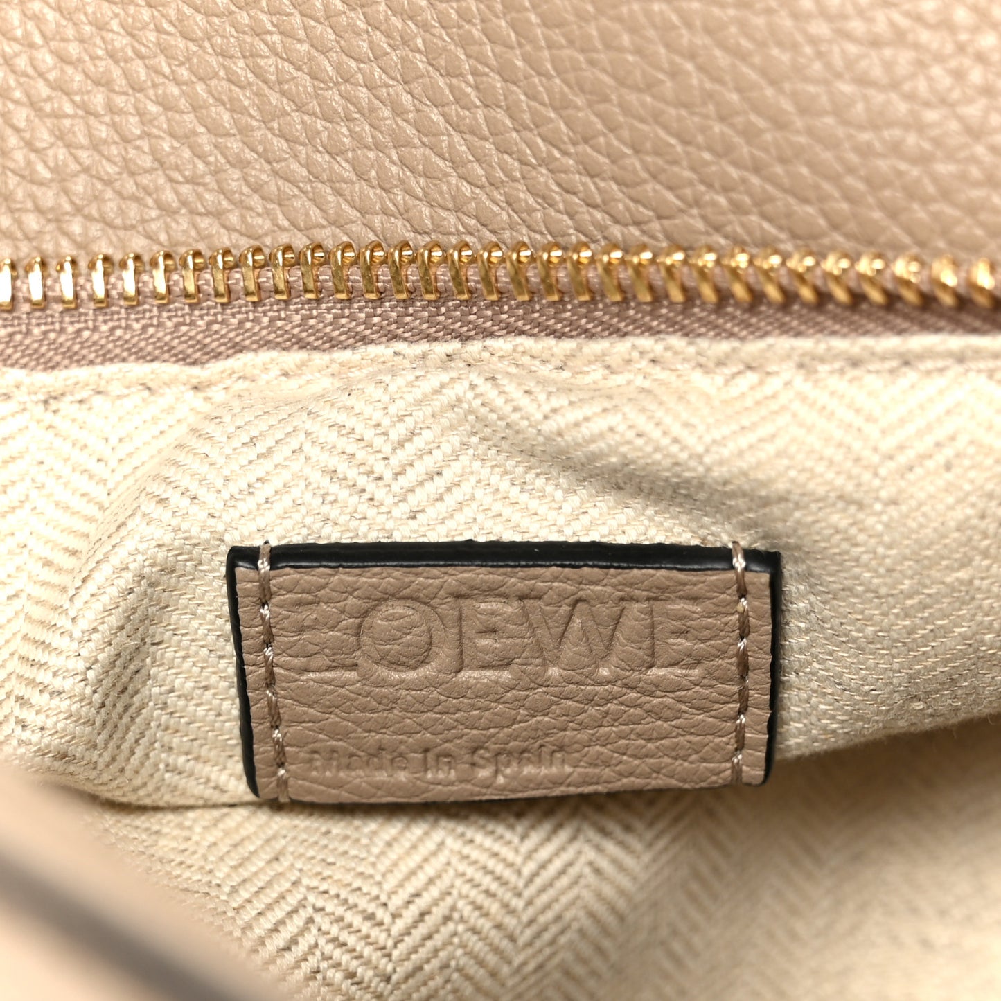 Grained Calfskin Small Puzzle Bag Sand