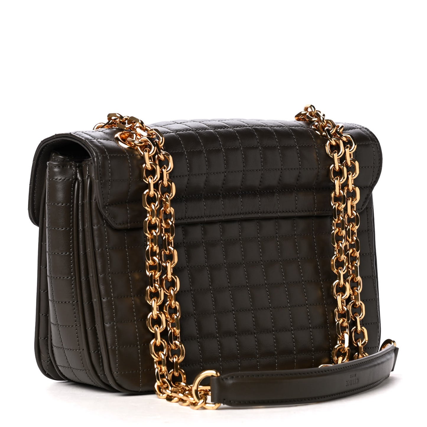 Calfskin Quilted Medium C Bag Khaki
