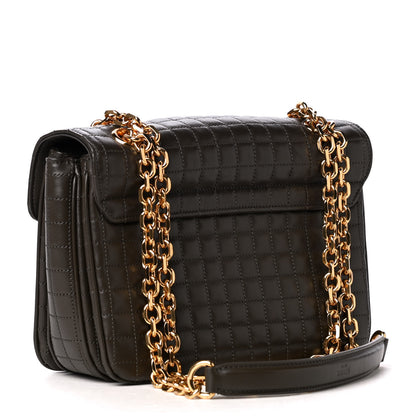 Celine Calfskin Quilted Medium C Bag Khaki 2 of 4
