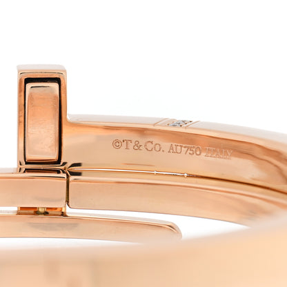 Tiffany 18K Rose Gold Diamond Wide T T1 Hinged Wrap Bangle Bracelet 3 of 3