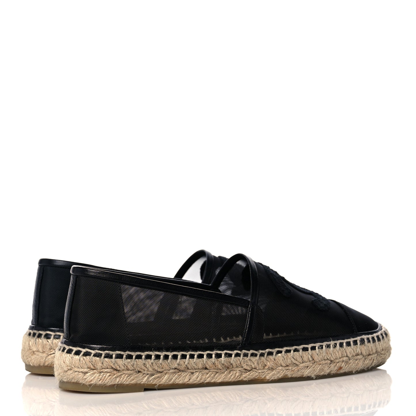 Mesh Grosgrain CC Espadrilles 39 Black