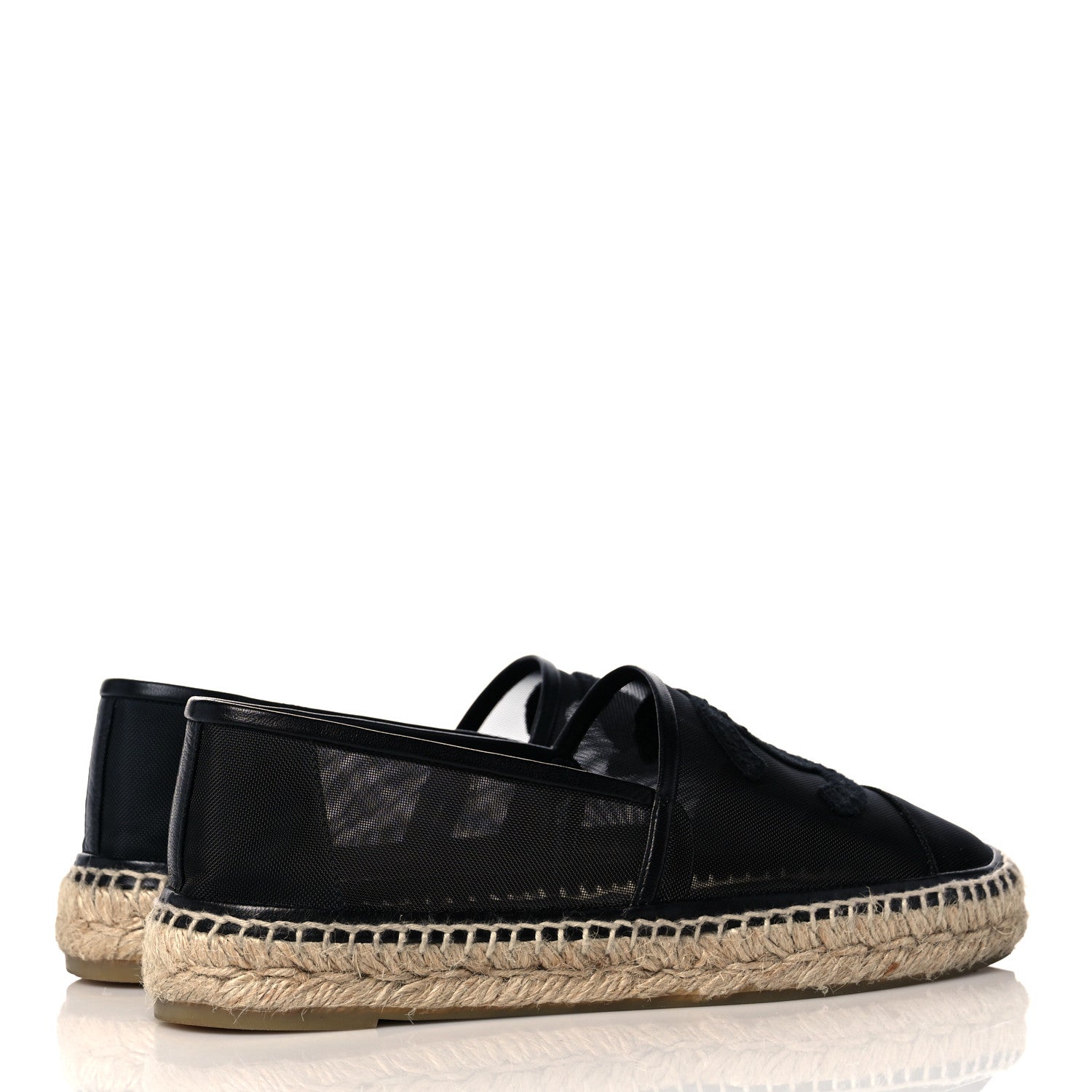 Chanel Mesh Grosgrain CC Espadrilles 39 Black 4 of 7