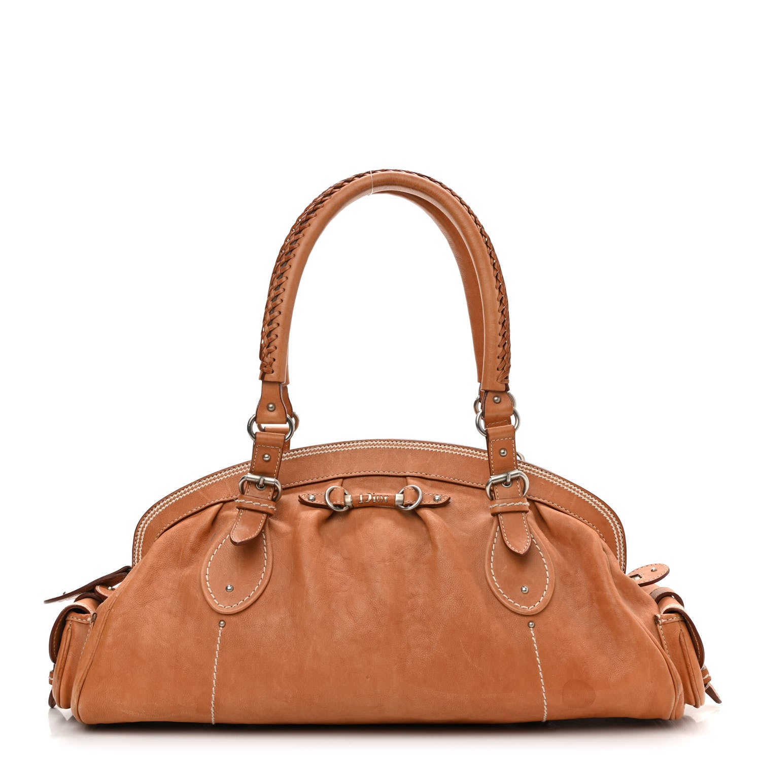Christian Dior Calfskin Large My Dior Frame Pocket Satchel Brown 1 of 12