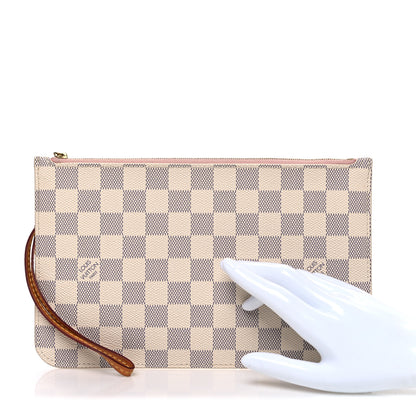 Louis Vuitton Damier Azur Neverfull MM GM Pochette Rose Ballerine 2 of 9