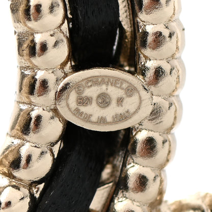 Chanel Lambskin Crystal CC Chain Brooch Black Gold 4 of 4