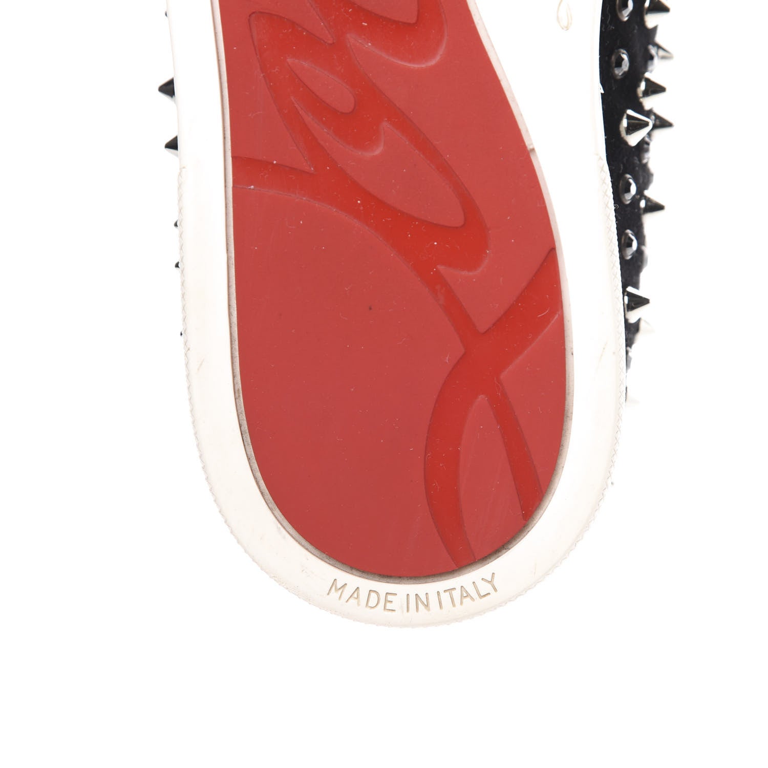 Christian Louboutin Velvet Spikes Womens Roller Boat Flat 38 Black 8 of 8