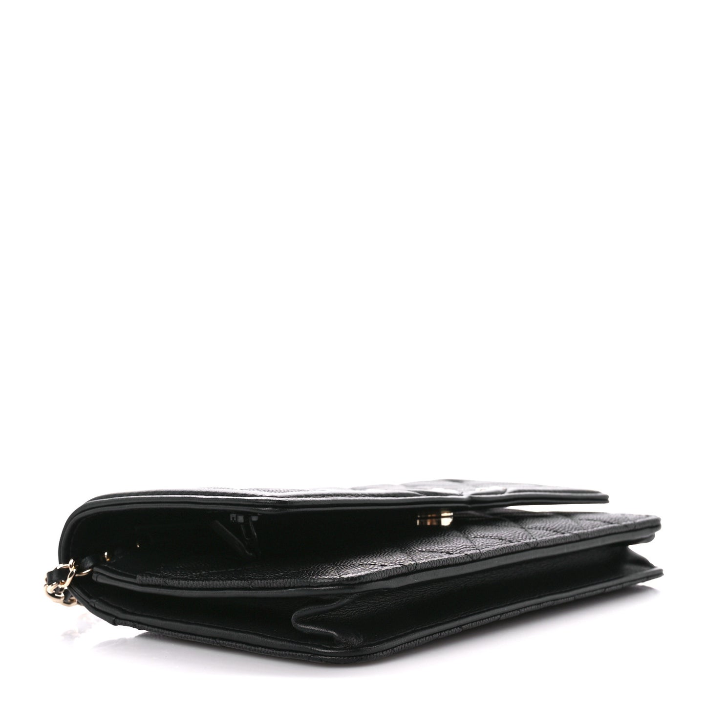 Caviar Quilted CC Filigree Wallet On Chain WOC Black