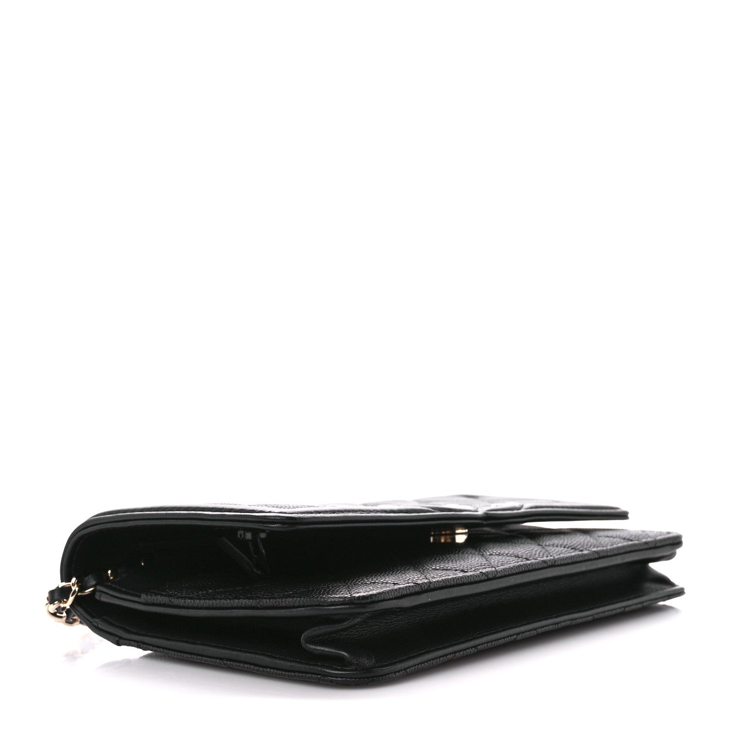 Chanel Caviar Quilted CC Filigree Wallet On Chain WOC Black 4 of 10