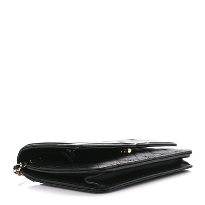 Chanel Caviar Quilted CC Filigree Wallet On Chain WOC Black 4 of 10