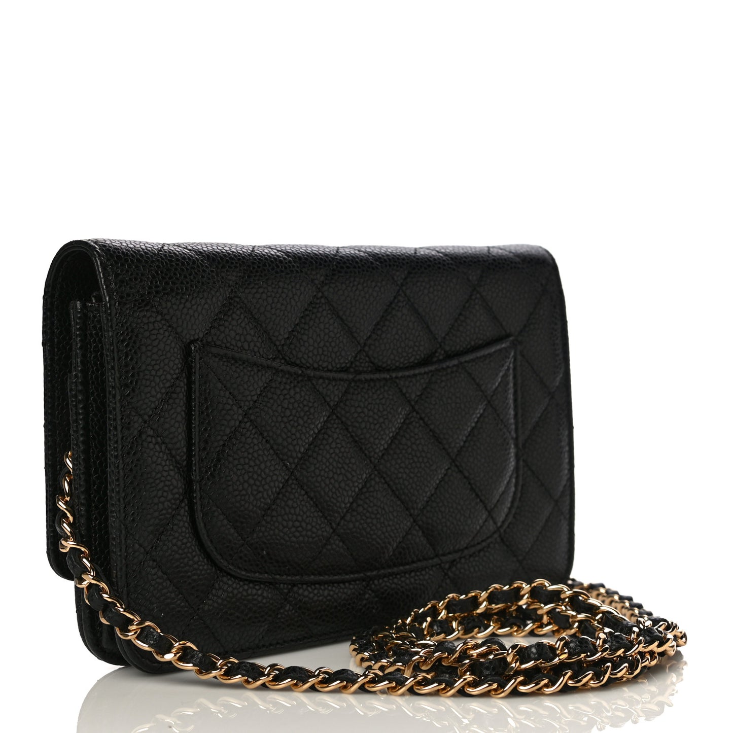 Caviar Quilted Wallet On Chain WOC Black