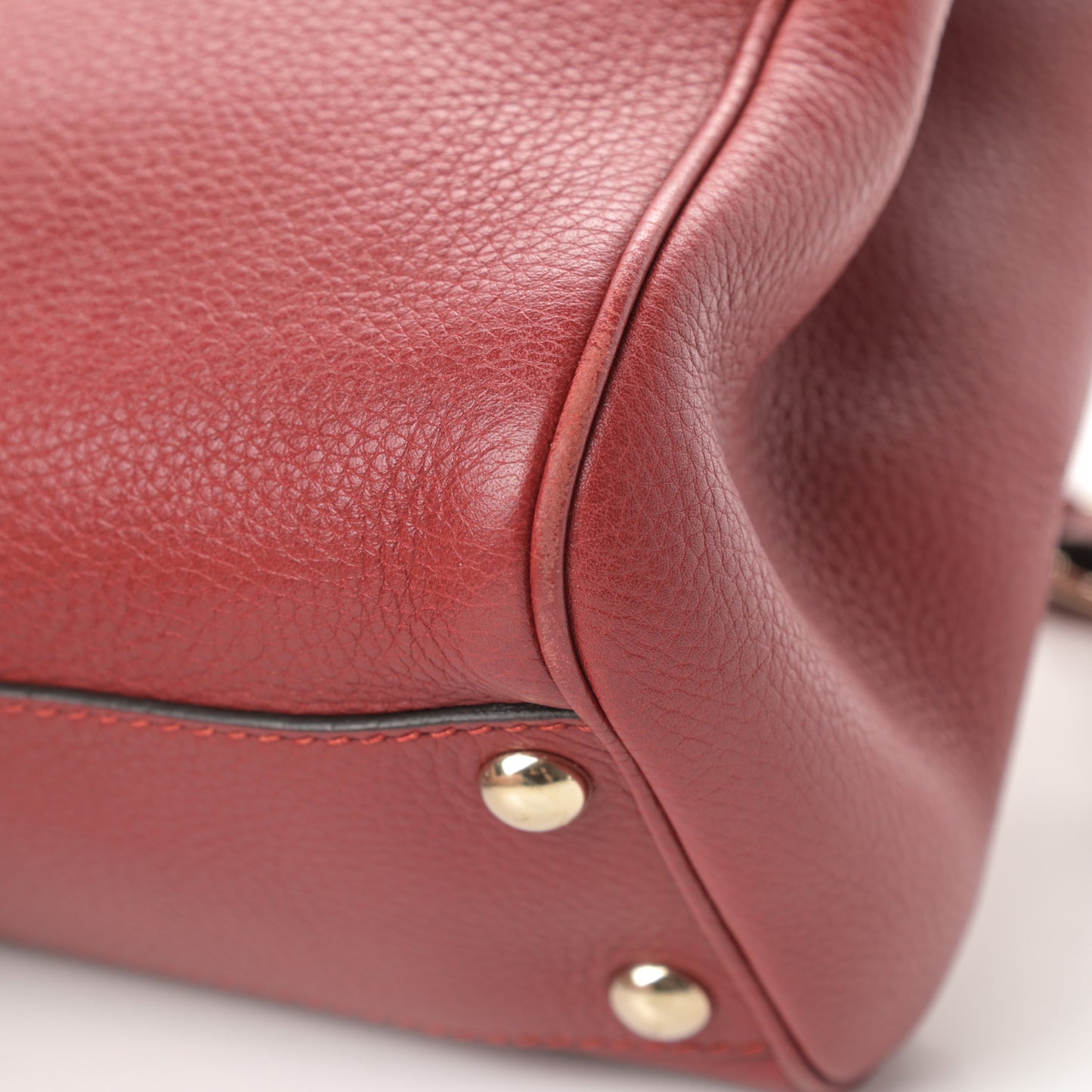 Calfskin Small Bamboo Shopper Tote Red
