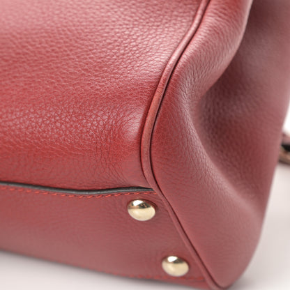 Gucci Calfskin Small Bamboo Shopper Tote Red 10 of 13