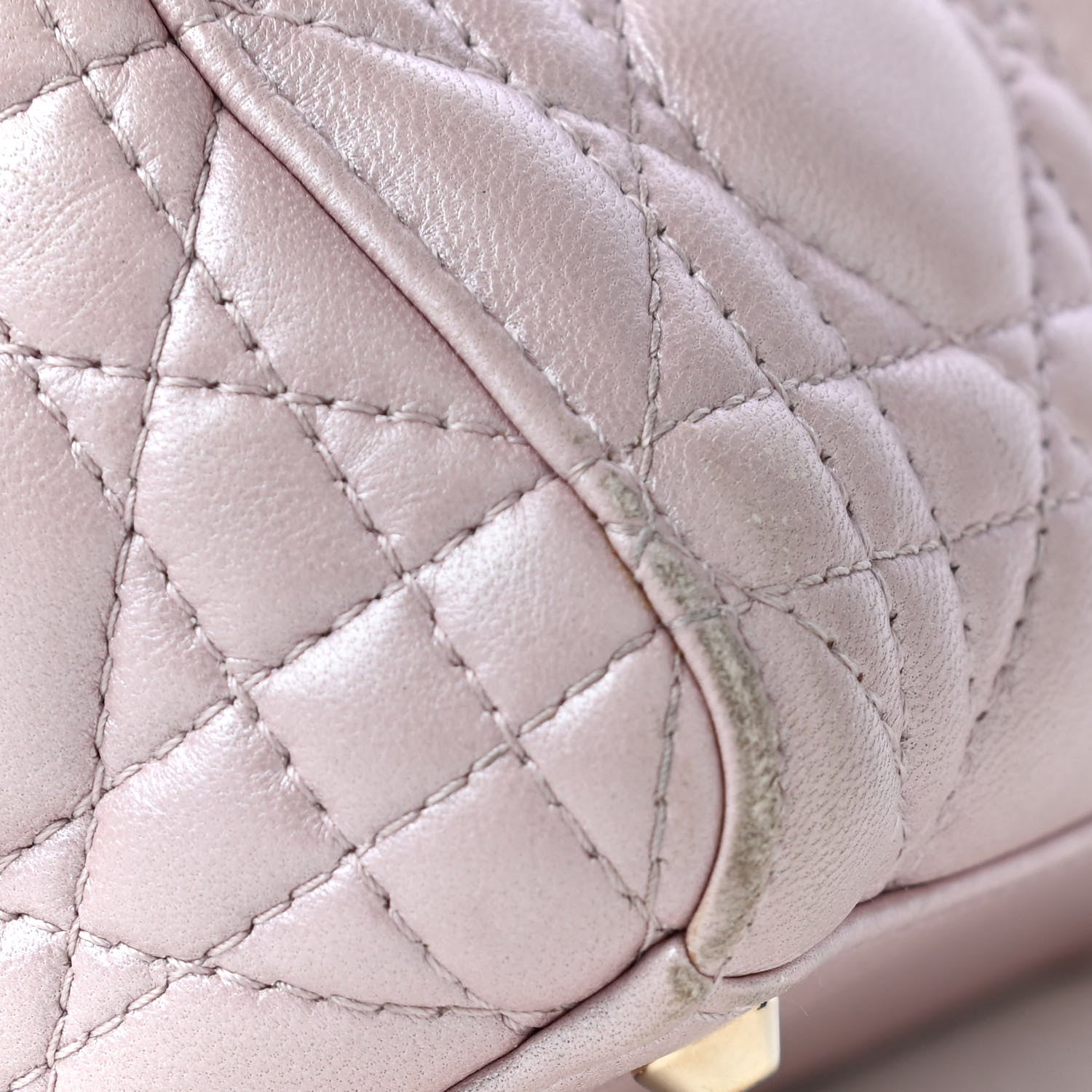 Christian Dior Metallic Lambskin Cannage Mini Lady Dior Lotus 5 of 7