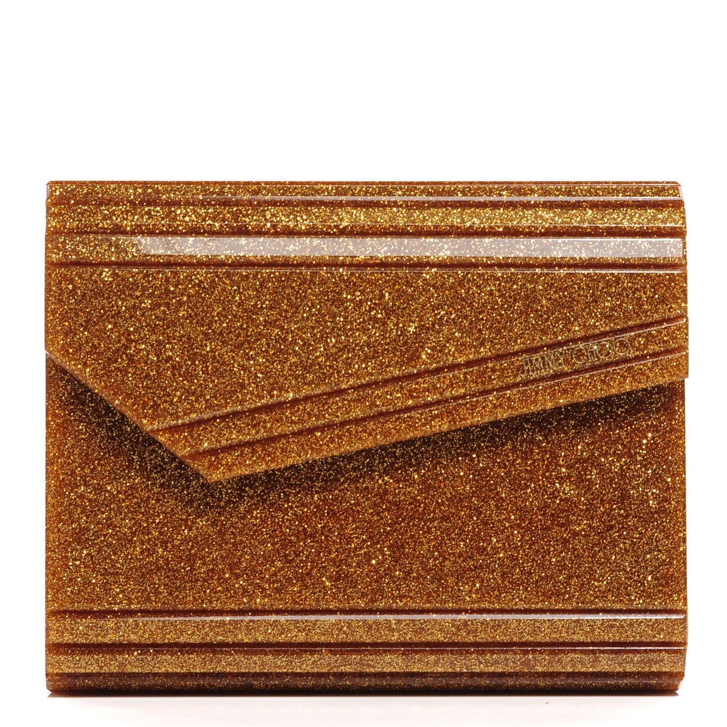Jimmy Choo Acrylic Glitter Candy Clutch Gold 1 of 7