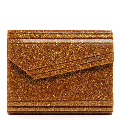 Jimmy Choo Acrylic Glitter Candy Clutch Gold 1 of 7