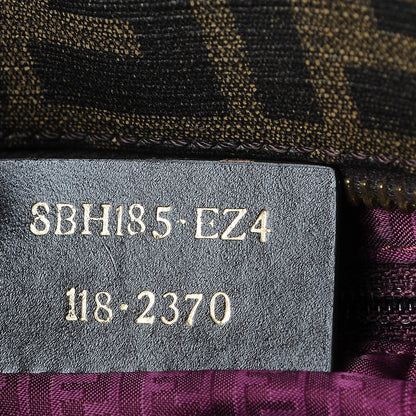 Fendi Zucca Spalmati Embroidered Large Roll Tote Tobacco Multicolor 7 of 9