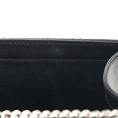 Saint Laurent Grain De Poudre Tri-Quilt Small College Monogram Satchel Black 11 of 17