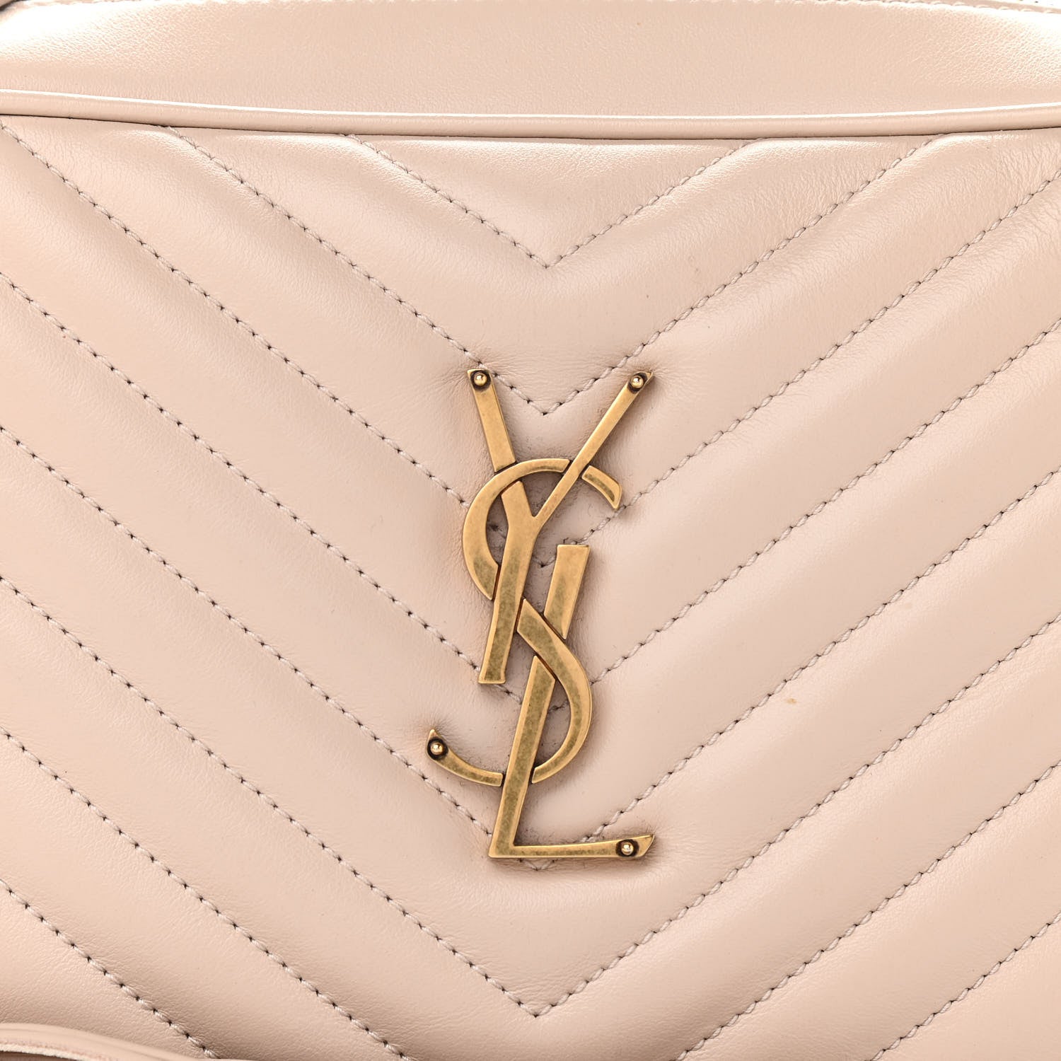 Saint Laurent Calfskin Matelasse Monogram Lou Camera Bag Nude Powder 8 of 13