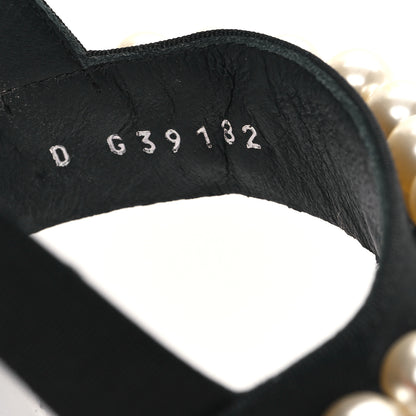 Chanel Grosgrain Pearl CC Sandals 38.5 Black 7 of 10