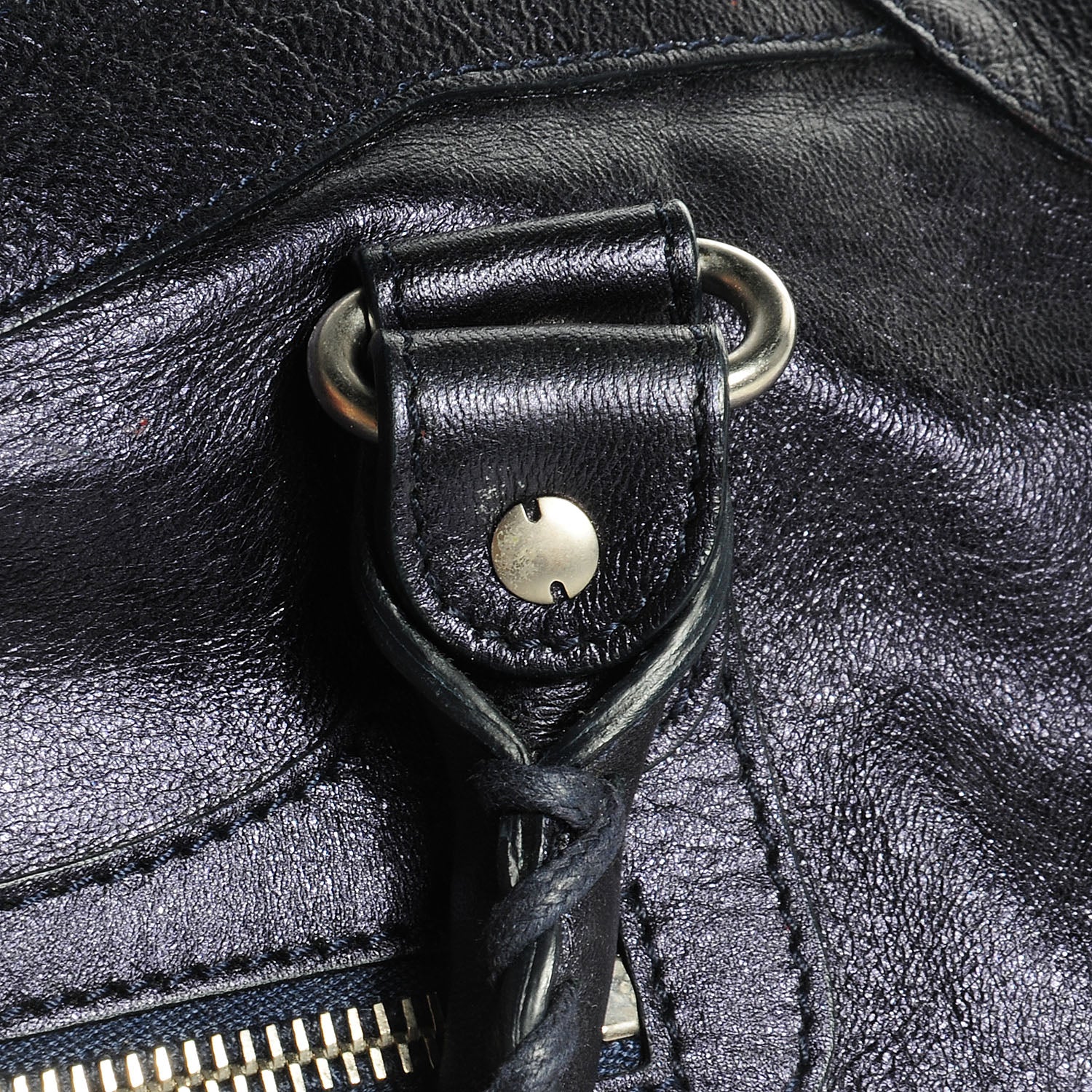 Balenciaga Metallic Agneau Classic Silver Hardware City Dark Purple 13 of 14