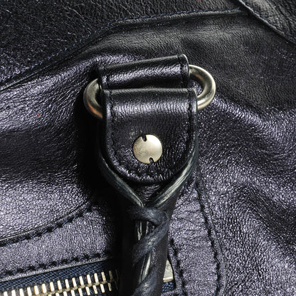 Balenciaga Metallic Agneau Classic Silver Hardware City Dark Purple 13 of 14