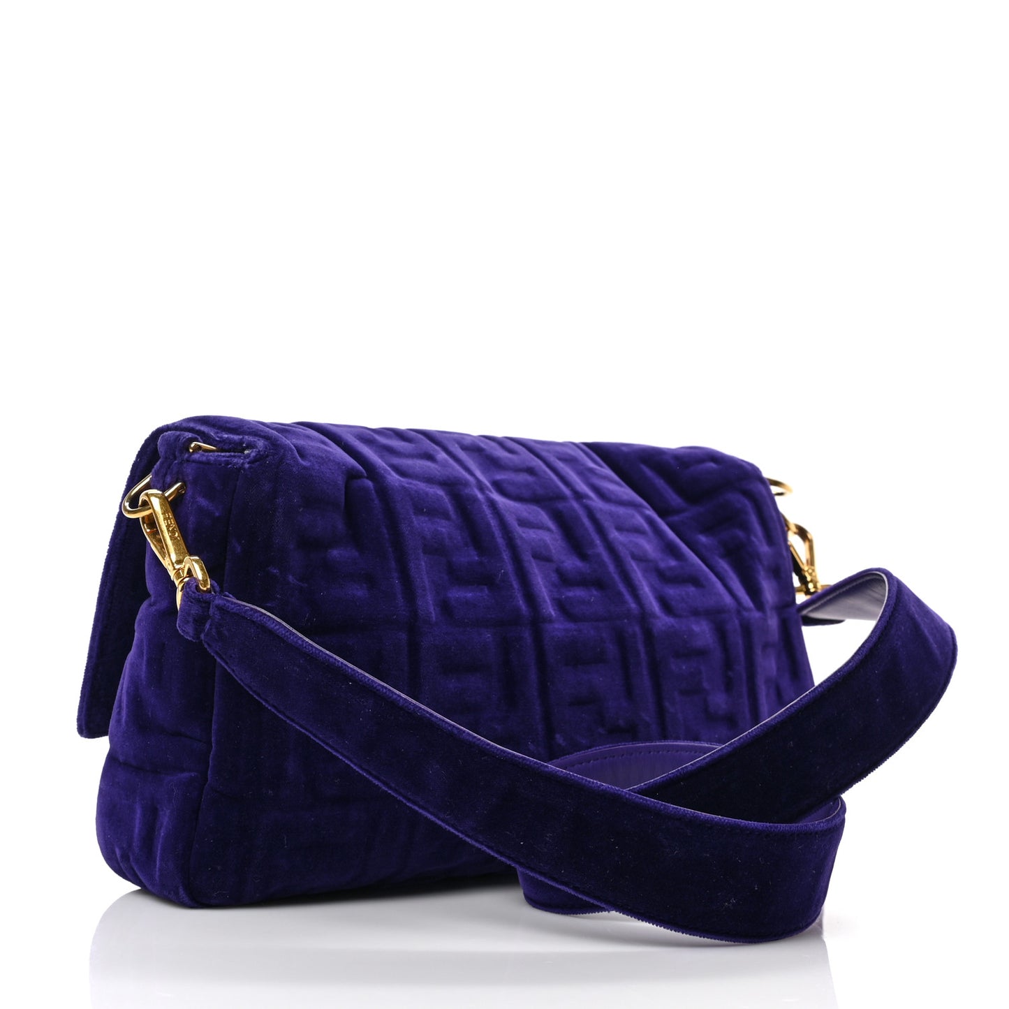 Velluto FF Embossed Large Baguette Viola Plus