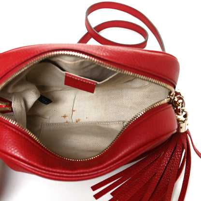 Gucci Pebbled Calfskin Small Soho Disco Bag Tabasco Red 5 of 14