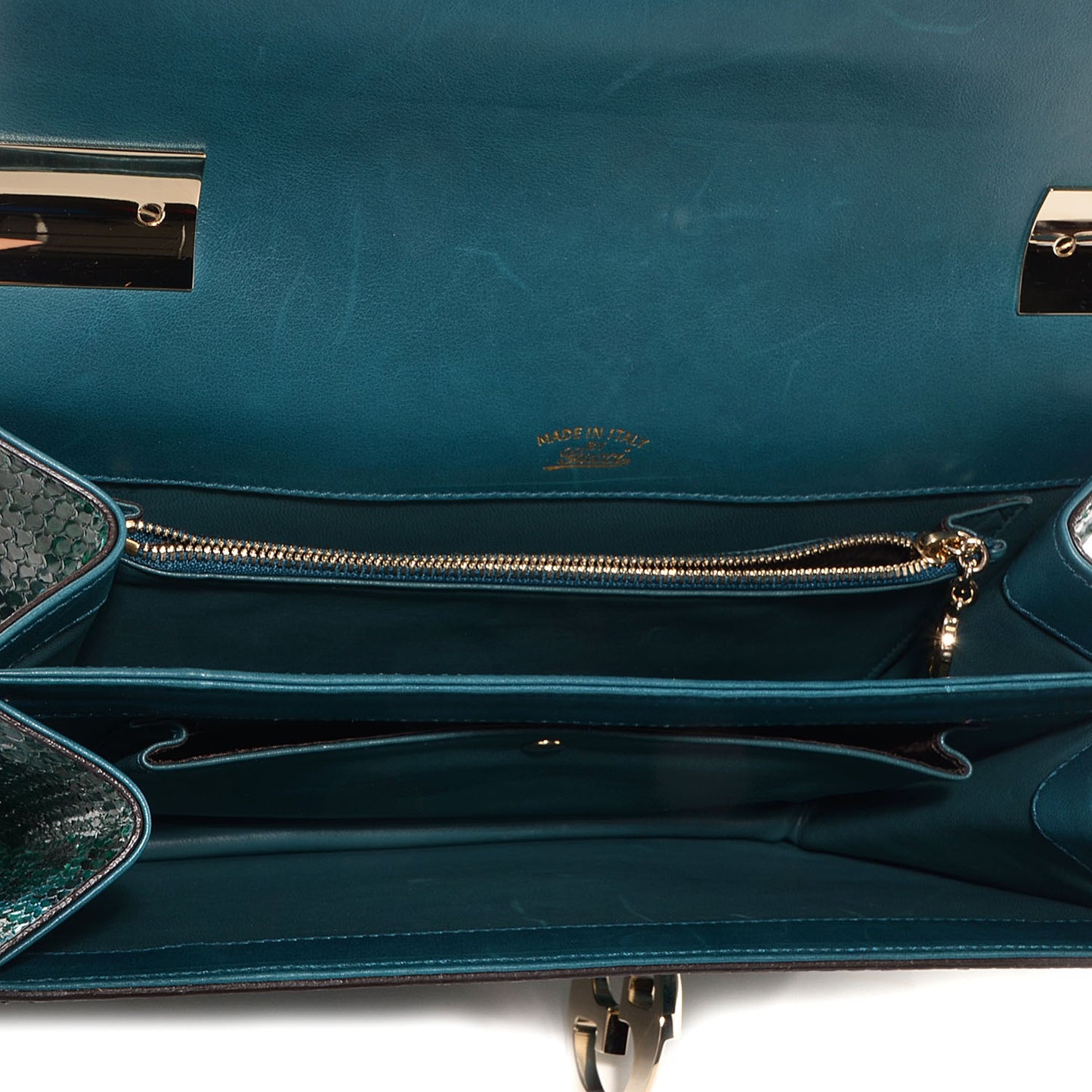 Python Medium 1973 Shoulder Flap Bag Malachite Green
