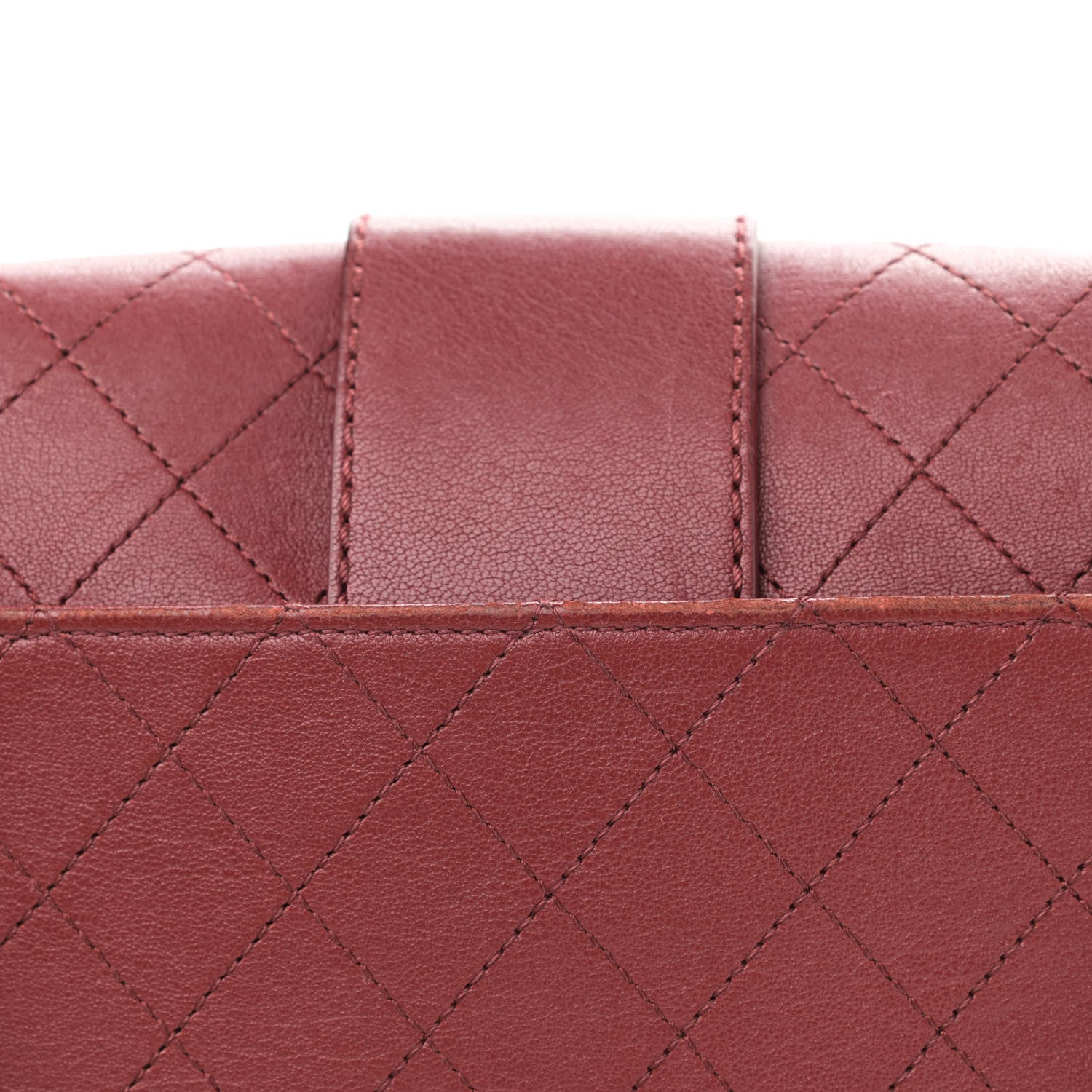 Chanel Sheepskin Stitched Chain Large Flap Bag Red 12 of 14