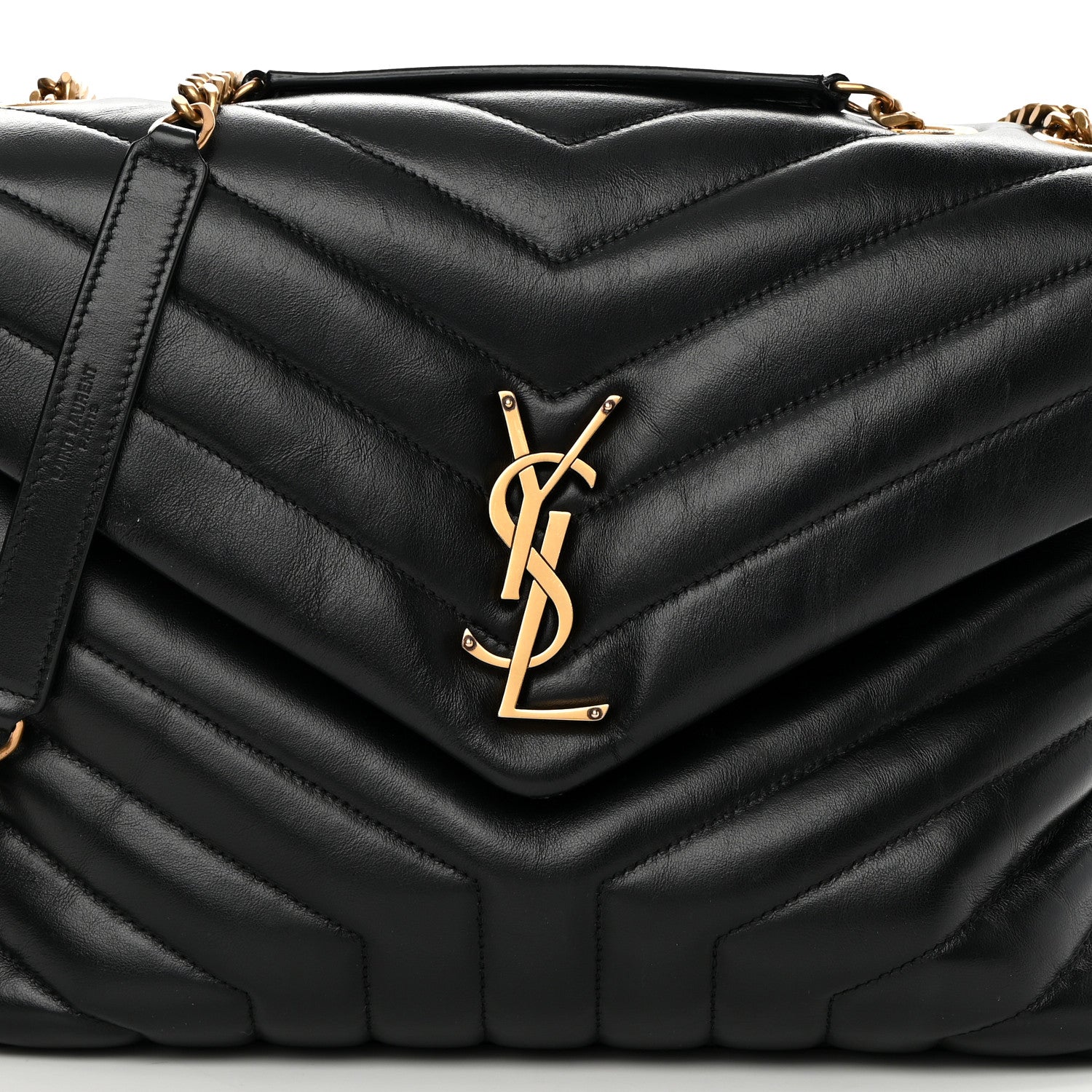 Saint Laurent Calfskin Y Quilted Monogram Medium Loulou Chain Satchel Black 8 of 16