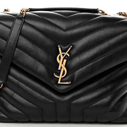 Saint Laurent Calfskin Y Quilted Monogram Medium Loulou Chain Satchel Black 8 of 16
