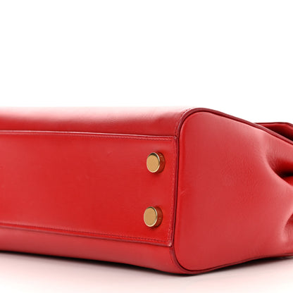 Saint Laurent Grained Calfskin Small Moujik Top Handle Bag Red 9 of 14
