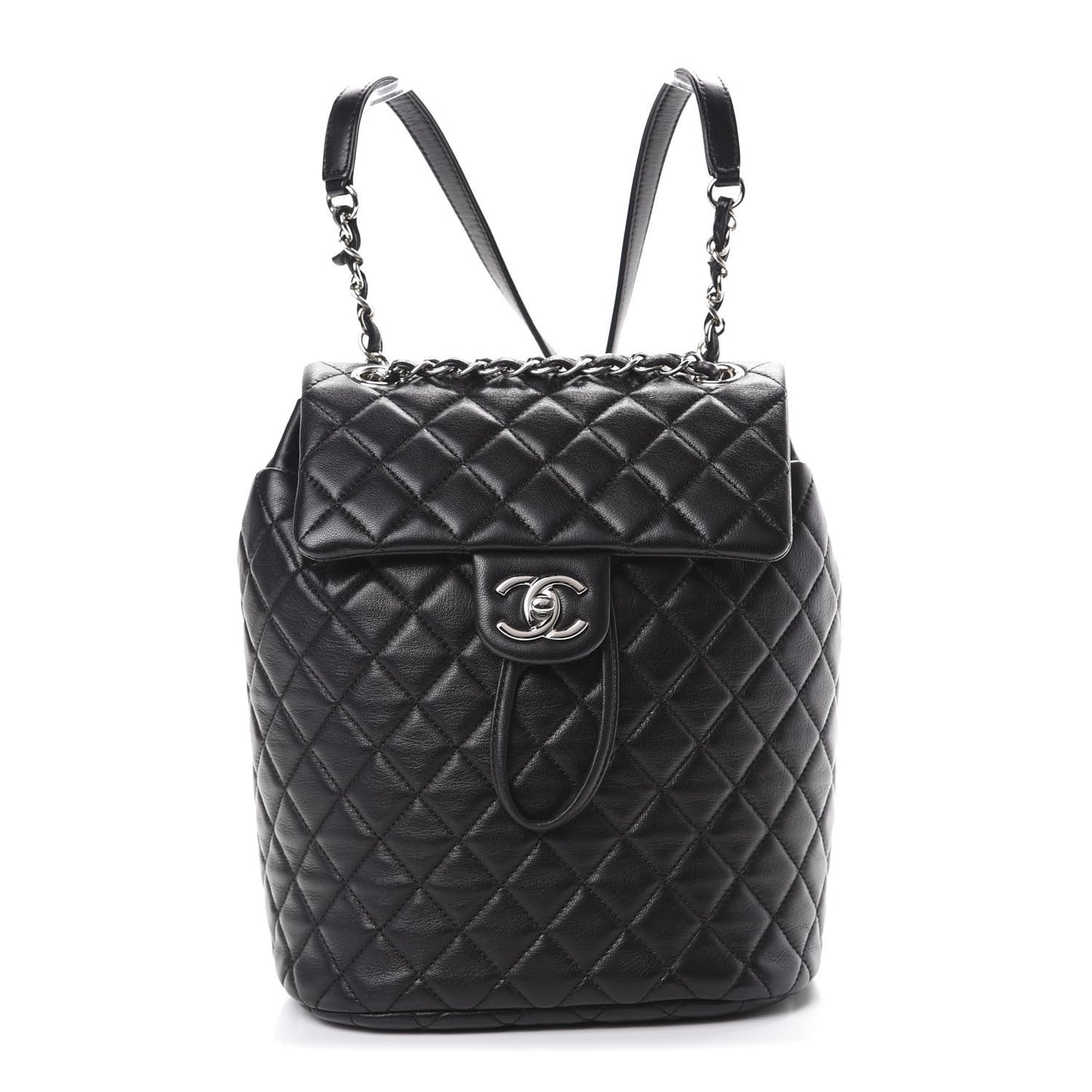 Lambskin Quilted Small Urban Spirit Backpack Black