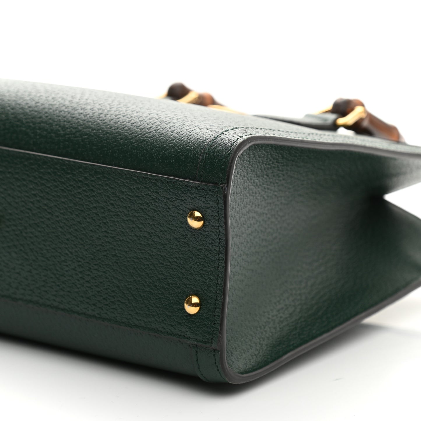 Textured Dollar Calfskin Web Small Diana Tote Bag Green