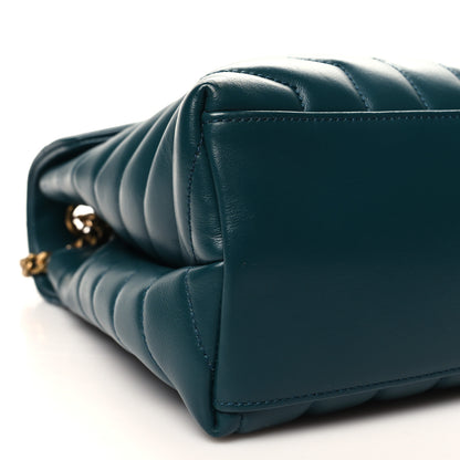 Saint Laurent Calfskin Y Quilted Monogram Medium Loulou Chain Satchel Sea Turquoise 9 of 10