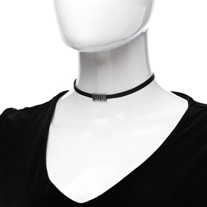 Christian Dior Grosgrain Ribbon Dior Logo Choker Necklace Black 2 of 4