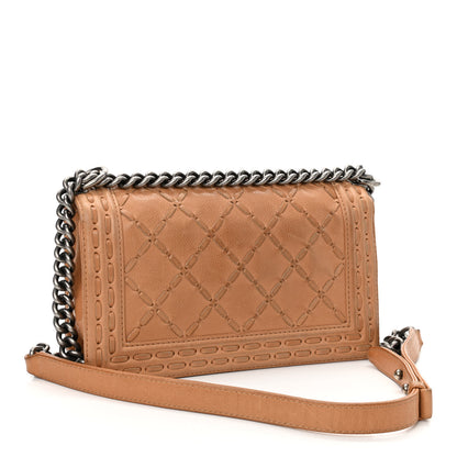 Chanel Caviar Stitched Medium Boy Flap Dark Beige 3 of 12