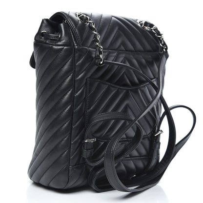 Chanel Calfskin Chevron Quilted Small Urban Spirit Backpack Black 2 of 11
