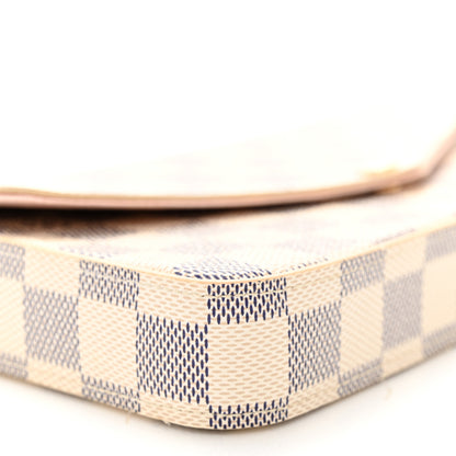 Louis Vuitton Damier Azur Pochette Felicie Chain Wallet Rose Ballerine 9 of 10