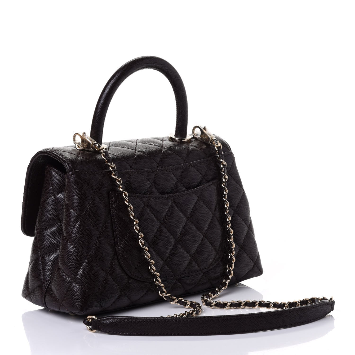 Chanel Caviar Quilted Mini Coco Handle Flap Dark Brown 2 of 4
