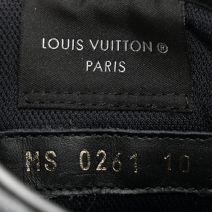 Louis Vuitton Calfskin Monogram Eclipse Mens Rivoli High Top Sneakers 10 10 Black Grey 7 of 8