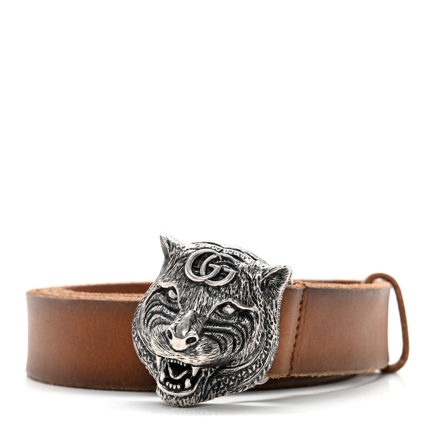Cuoio Toscano Nickel Feline Buckle Belt 90 36 Cuir