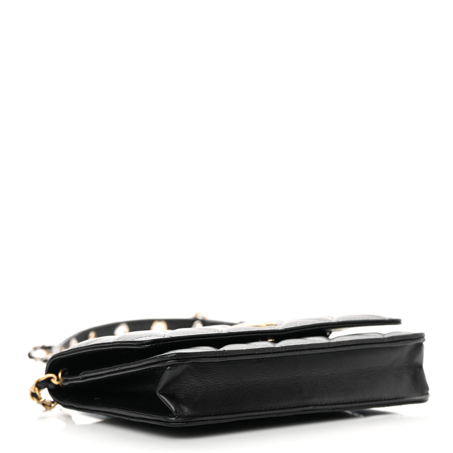 Goatskin Quilted Quilted Like A Wallet Wallet On Chain WOC Black