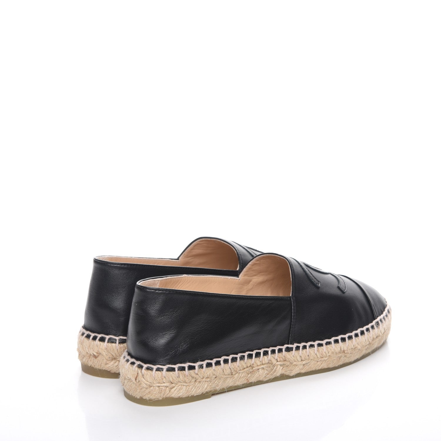 Chanel Lambskin CC Espadrilles 37 Black 4 of 10