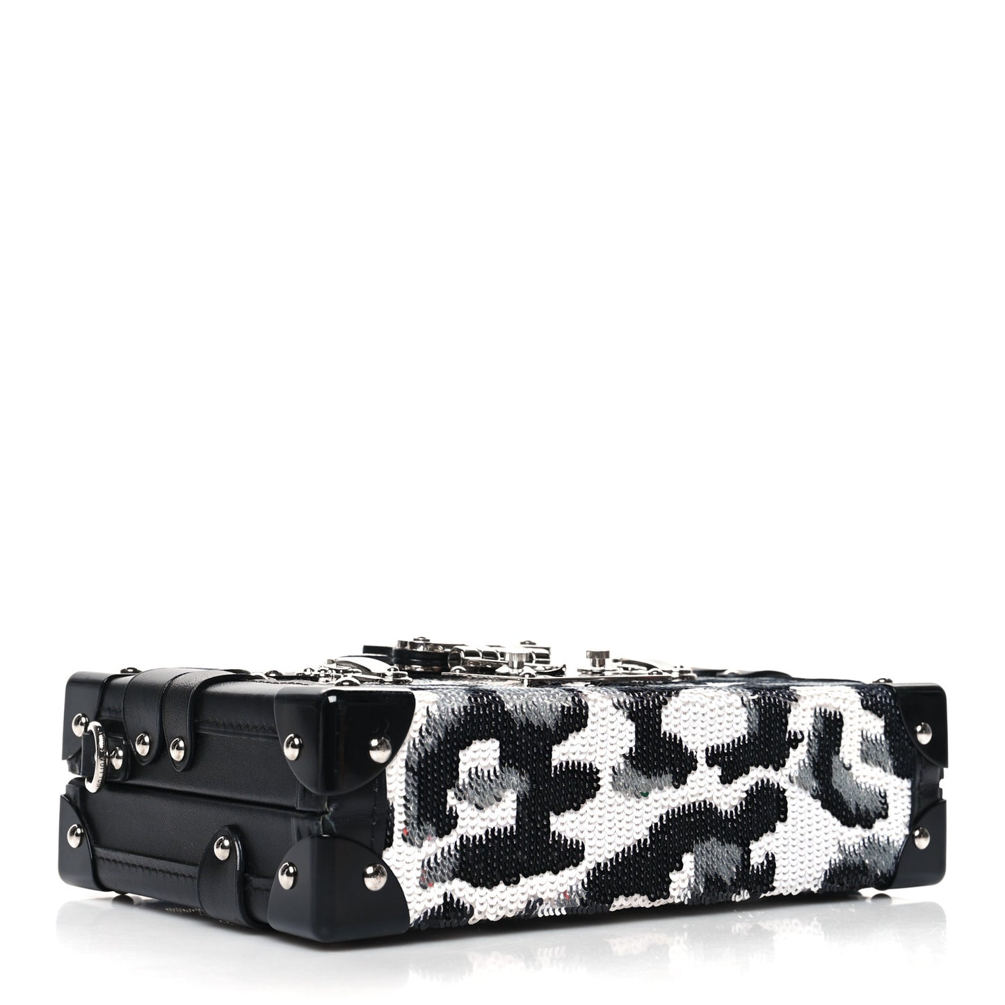Sequins Leopard Petite Malle Black Gris