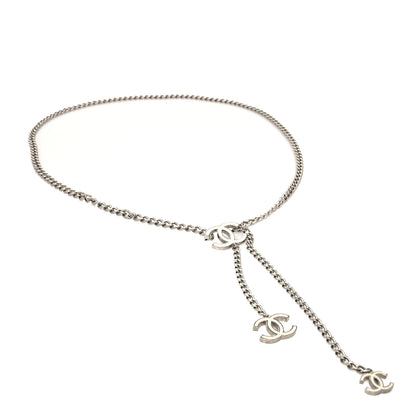 Chanel Enamel CC Ceinture Fantai Adjustable Belt Silver White 1 of 3