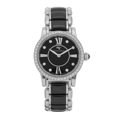 David Yurman Stainless Steel Ceramic Diamond Bezel 30mm Classic Quartz Watch Black 1 of 5