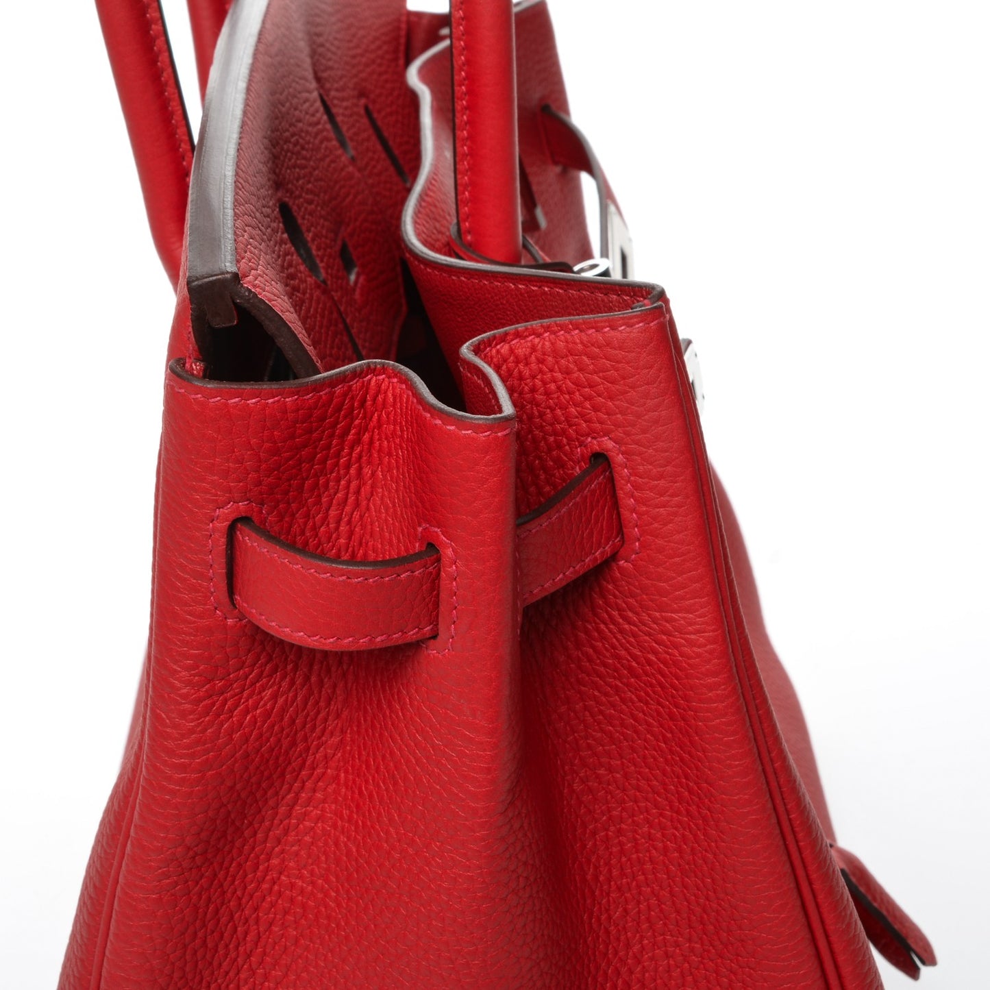 Taurillon Clemence Horseshoe Birkin 35 Rouge Casaque
